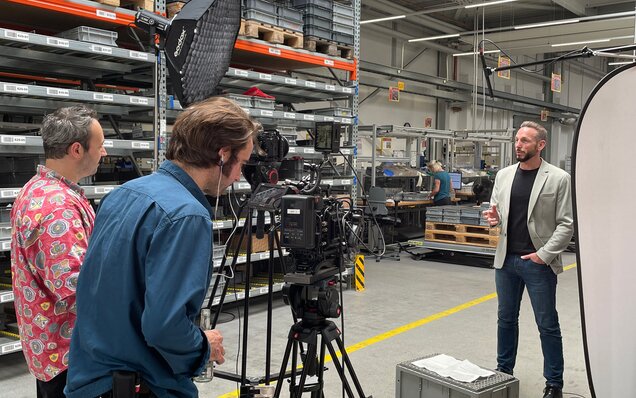 Videodreh mit Kamera und Lichttechnik in der Produktion von BKS