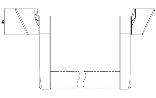 Strichzeichnung Stangengriff B-7404 in der Rückansicht