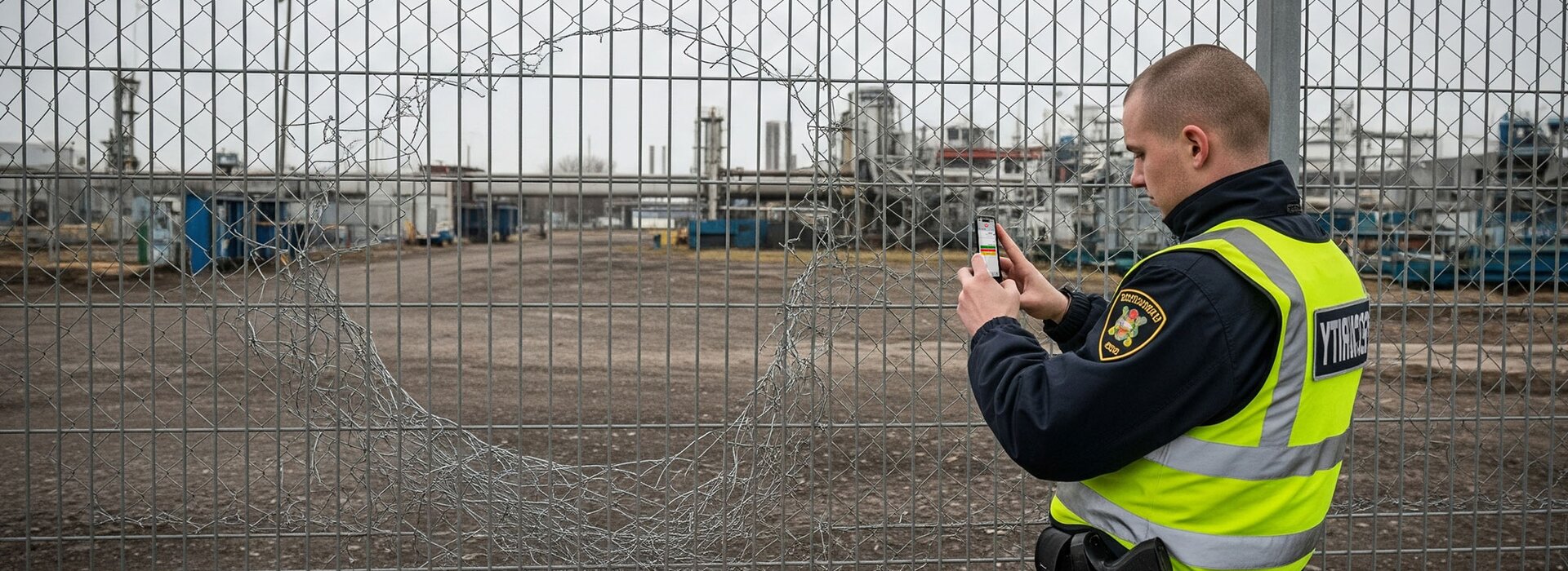 Sicherheitsdienst dokumentiert Zaunschaden mit GEMOS App