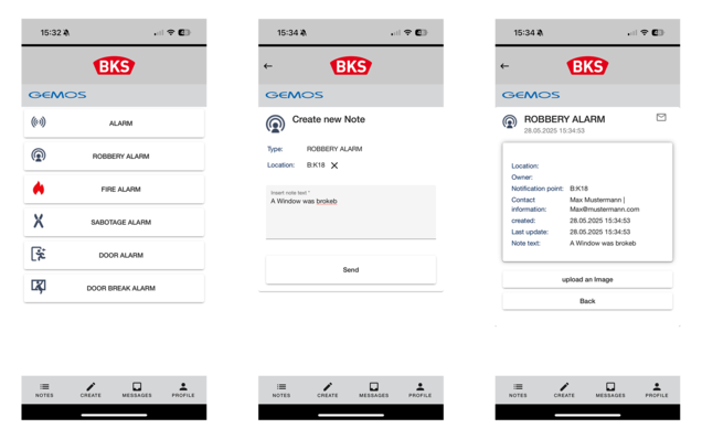 GEMOS Incident Management App für Gefahrenemeldung mobil