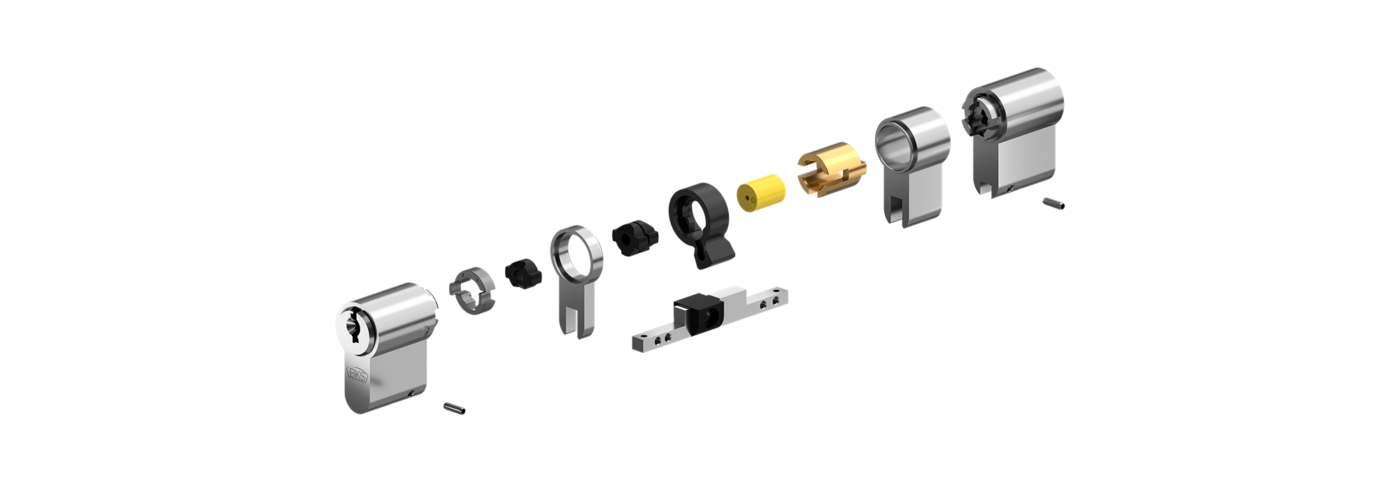 Schnittbild Modularer Zylinder BKS Wendeschlüsselsystem belvius – Modulare Bauweise – Zylinderquerschnitt
