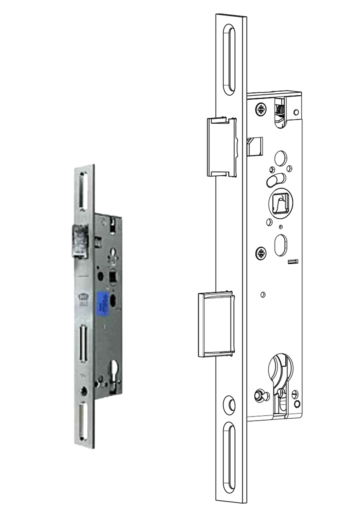 BKS Renovierungsschloss für Türen mit Zylinderausschnitt und Langlöchern