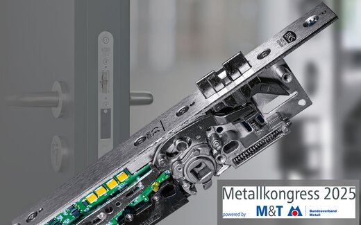 Motiv Einsteckschloss mit Hinweis BKS auf dem Metallkongress 2025