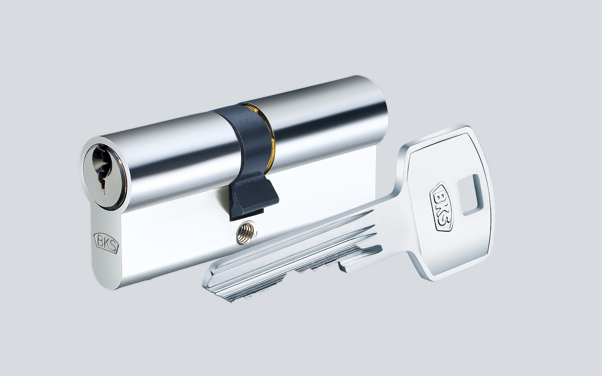 Schließzylinder PZ 66 BKS mit Schlüssel verchromt