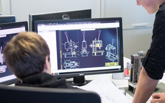 CAD Zeichnung eines Hebelmechanismus