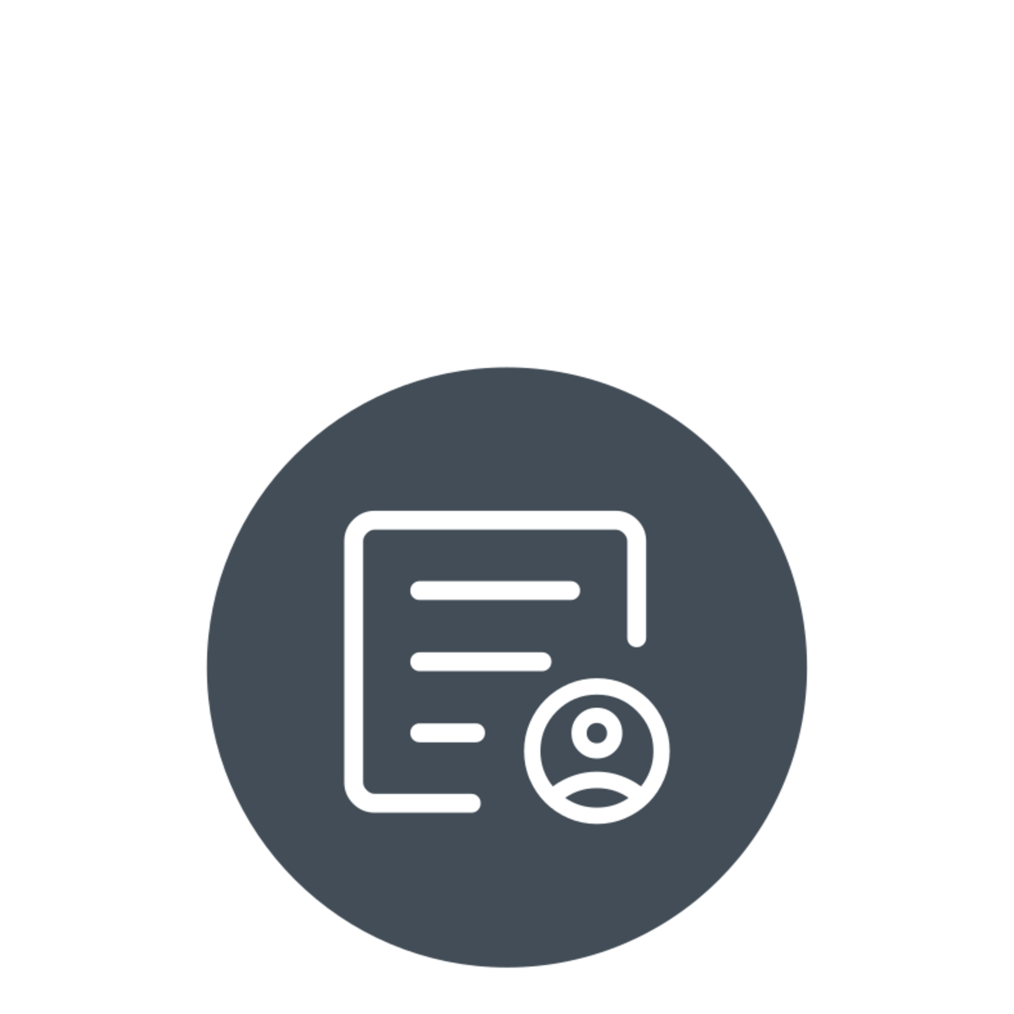 Dokument mit Personen-Symbol, Icon für Eingangsbestätigung Bewerbung