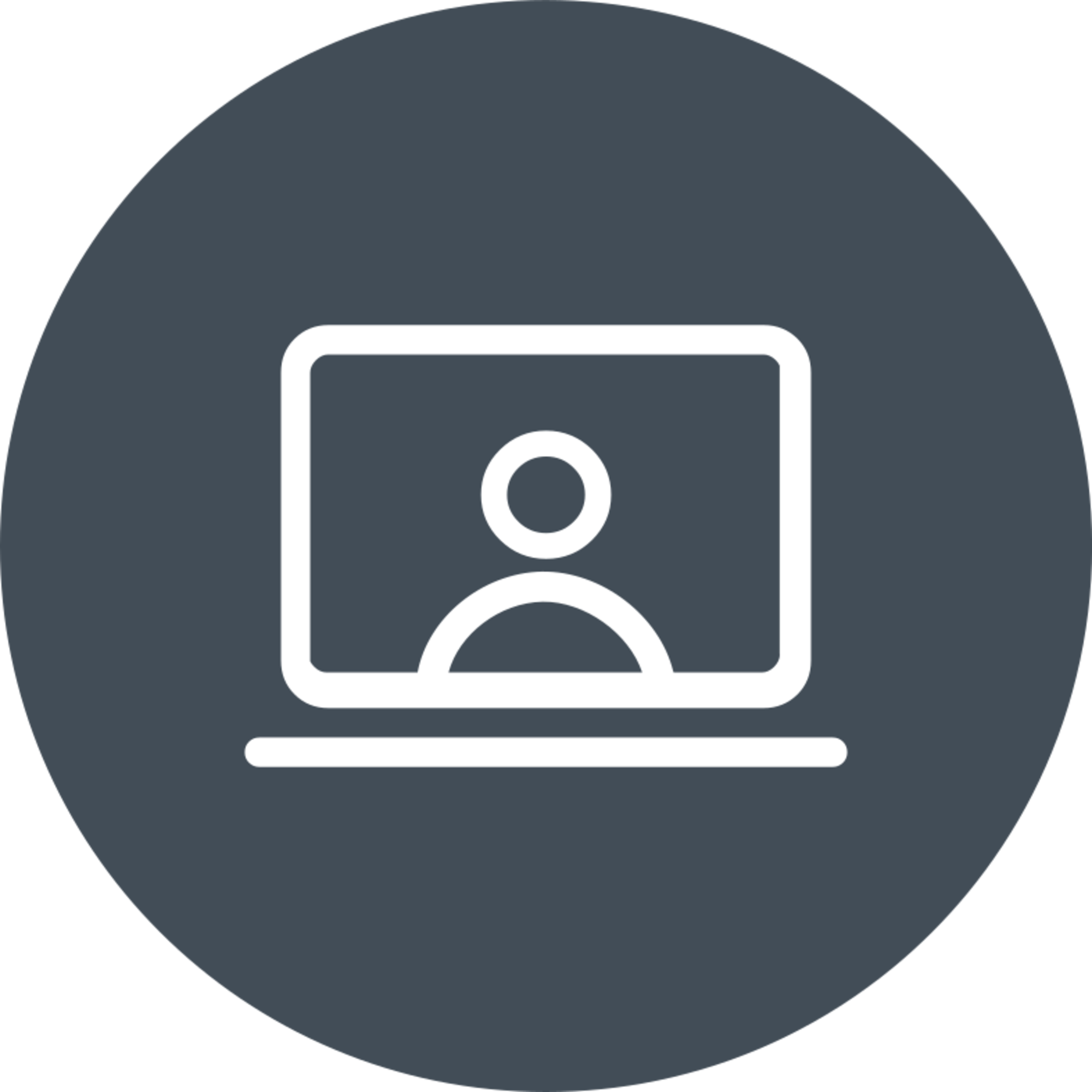 Computer mit Personen-Symbol, Icon für Online-Interview